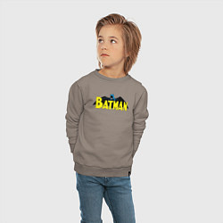 Свитшот хлопковый детский Batman logo, цвет: утренний латте — фото 2