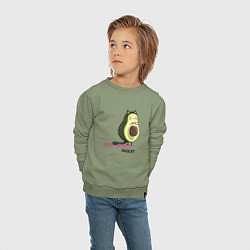 Свитшот хлопковый детский Авокот, цвет: авокадо — фото 2