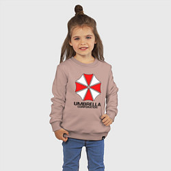 Свитшот хлопковый детский UMBRELLA CORP, цвет: пыльно-розовый — фото 2