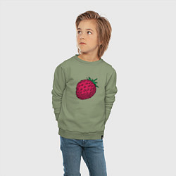Свитшот хлопковый детский Клубника, цвет: авокадо — фото 2