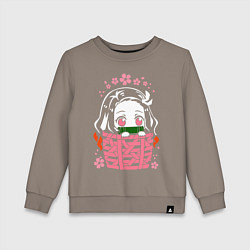 Свитшот хлопковый детский Nezuko Kamado, цвет: утренний латте