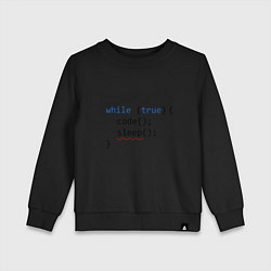 Свитшот хлопковый детский Code - sleep, цвет: черный