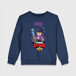 Свитшот хлопковый детский BRAWL STARS BIBI, цвет: тёмно-синий