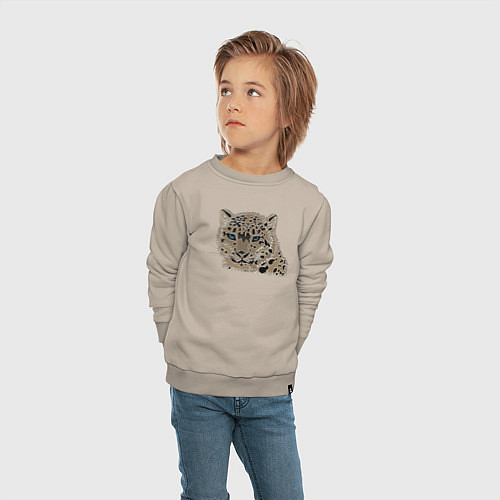 Детский свитшот Metallized Snow Leopard / Миндальный – фото 4