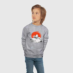 Свитшот хлопковый детский Гора Фудзияма, цвет: меланж — фото 2