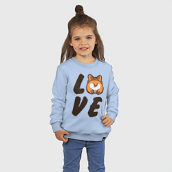 Свитшот хлопковый детский Love Corgi, цвет: мягкое небо — фото 2