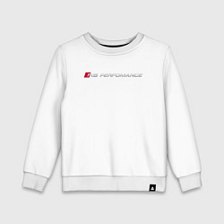 Свитшот хлопковый детский AUDI RS, цвет: белый