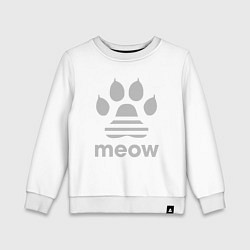 Свитшот хлопковый детский Meow, цвет: белый