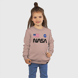 Свитшот хлопковый детский NASA НАСА, цвет: пыльно-розовый — фото 2