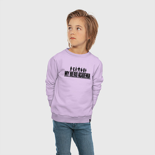 Детский свитшот My Hero Academia лого с героями / Лаванда – фото 4