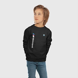 Свитшот хлопковый детский БМВ Мотоспорт, цвет: черный — фото 2