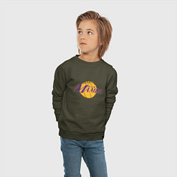 Свитшот хлопковый детский Lakers - Black Mamba, цвет: хаки — фото 2