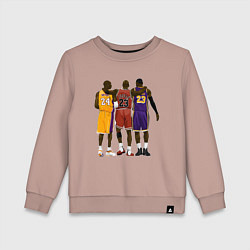 Свитшот хлопковый детский Kobe, Michael, LeBron, цвет: пыльно-розовый