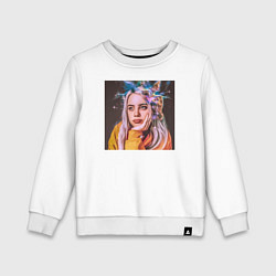 Свитшот хлопковый детский Billie Eilish, цвет: белый