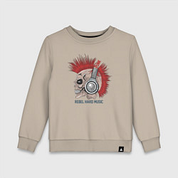 Свитшот хлопковый детский Rebel hard music, цвет: миндальный