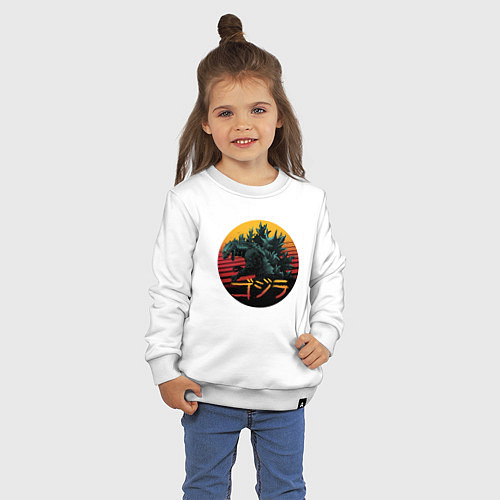 Детский свитшот Godzilla in circle / Белый – фото 3