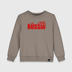 Свитшот хлопковый детский Russia, цвет: утренний латте