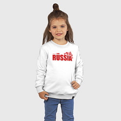 Свитшот хлопковый детский Russia, цвет: белый — фото 2
