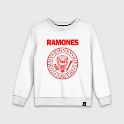 Свитшот хлопковый детский RAMONES, цвет: белый