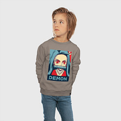 Свитшот хлопковый детский Незуко Камадо, цвет: утренний латте — фото 2