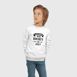 Свитшот хлопковый детский Legends are born in july, цвет: белый — фото 2