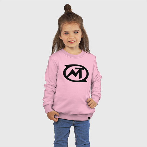 Детский свитшот Мумий Тролль Лого / Светло-розовый – фото 3