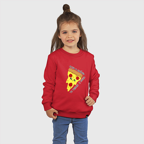 Детский свитшот Если любовь,то только к пицце / Красный – фото 3