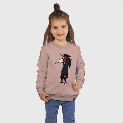 Детский свитшот ЧУМНОЙ ДОКТОР / Пыльно-розовый – фото 3