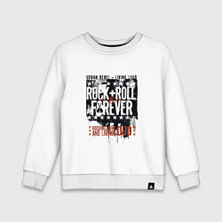 Свитшот хлопковый детский Rock'n'Roll Forever, цвет: белый