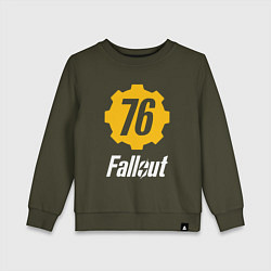 Свитшот хлопковый детский FALLOUT76, цвет: хаки