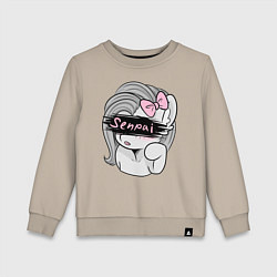 Свитшот хлопковый детский Senpai, цвет: миндальный
