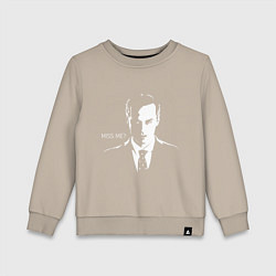Свитшот хлопковый детский Moriarty: Miss me?, цвет: миндальный