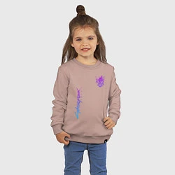Свитшот хлопковый детский CYBERPUNK 2077, цвет: пыльно-розовый — фото 2