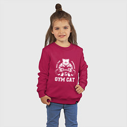 Свитшот хлопковый детский GYM Cat, цвет: маджента — фото 2