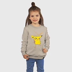 Свитшот хлопковый детский Pikachu, цвет: миндальный — фото 2