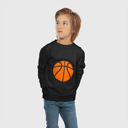 Детский свитшот Русский баскетбол / Черный – фото 4