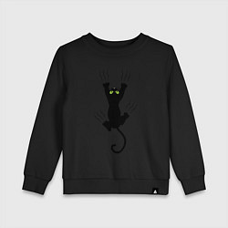 Свитшот хлопковый детский Кот царапыч, цвет: черный
