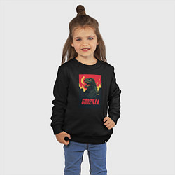 Свитшот хлопковый детский Godzilla, цвет: черный — фото 2