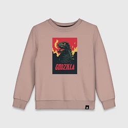 Свитшот хлопковый детский Godzilla, цвет: пыльно-розовый