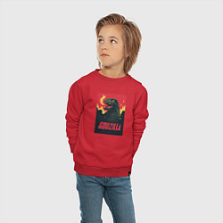 Свитшот хлопковый детский Godzilla, цвет: красный — фото 2