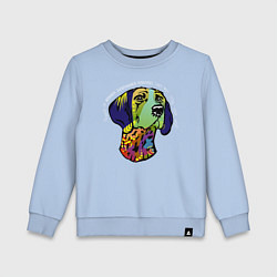 Свитшот хлопковый детский Берегись курцхаара, цвет: мягкое небо