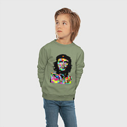 Свитшот хлопковый детский Che, цвет: авокадо — фото 2