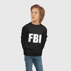 Свитшот хлопковый детский FBI, цвет: черный — фото 2
