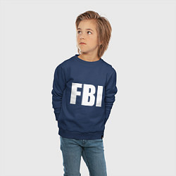 Свитшот хлопковый детский FBI, цвет: тёмно-синий — фото 2