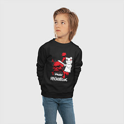 Свитшот хлопковый детский Свинка Пигги из Roblox, цвет: черный — фото 2