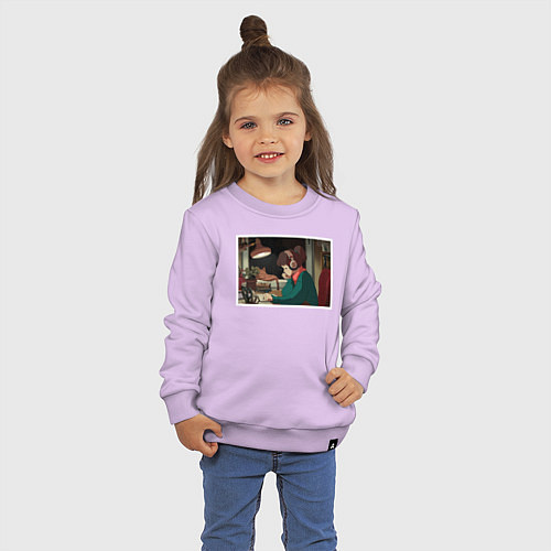 Детский свитшот Lo fi / Лаванда – фото 3