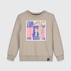 Свитшот хлопковый детский Vaporwave, цвет: миндальный