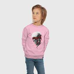 Свитшот хлопковый детский Череп Skull, цвет: светло-розовый — фото 2