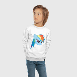 Свитшот хлопковый детский Rainbow Dash, цвет: белый — фото 2