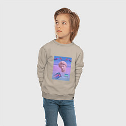 Свитшот хлопковый детский Vaporwave 15, цвет: миндальный — фото 2